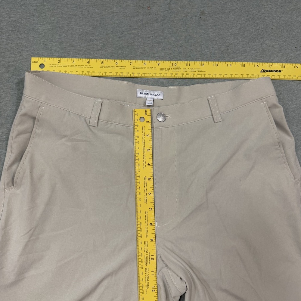Peter Millar Shackelford Shorts 35 Beige Performance Golf Hybrid Stretch Classic - Picture 3 of 8